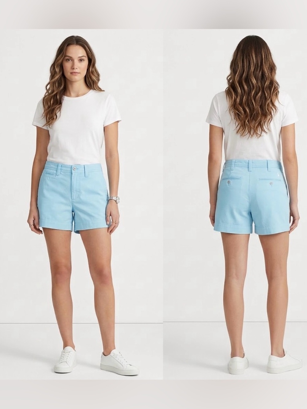 NWT Polo Ralph Lauren Blue Chino Shorts Women’s Size 4 New Prep Coastal Classic